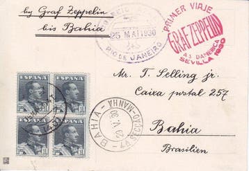 Duitse Rijk 1930 - Graf Zeppelin 1930 LZ 127, Spaanse Post, Gestempeld