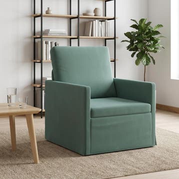 vidaXL Fauteuil Zeegroen 70 x 81 x 82 cm fluweel, Huis en Inrichting, Eenpersoons, Verzenden, Nieuw, Minder dan 150 cm