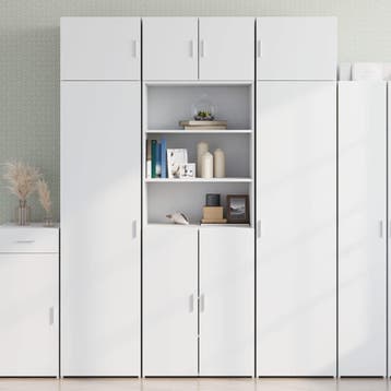 vidaXL Opbergkast 70x42,5x225 cm bewerkt hout wit, Minder dan 50 cm, Nieuw, Overige houtsoorten, Verzenden