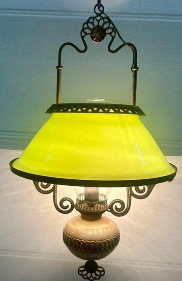 Plafondlamp - Porselein, antiekiseerd - lamp canfino