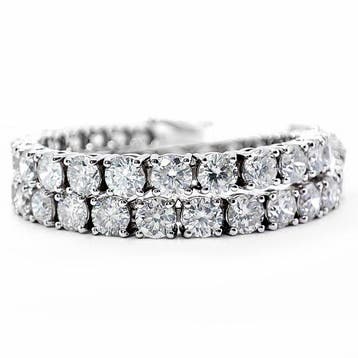 Armband - 14 karaat Witgoud - 8.84ct. tw. Diamant, Nieuw