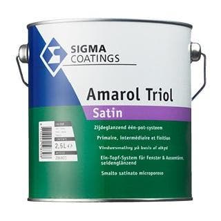 Sigma Schakelverf Amarol Triol Satin - Wit - 5 liter, Doe-het-zelf en Verbouw, Verf, Beits en Lak, 5 tot 10 liter, Wit, Nieuw