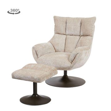 Fauteuil Force met voetenbank - fauteuils, Nieuw, Overige materialen