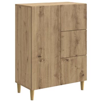 vidaXL Dressoir Artisanaal eiken 66 x 34,5 x 90 cm Bewerkt, Huis en Inrichting, Kasten | Dressoirs, Verzenden, Nieuw, Overige houtsoorten