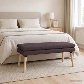 vidaXL Dubbel Laagige Bank Donkerbruin 110 x 40 x 47 cm Stof, Verzenden, Nieuw, Stof