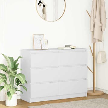 vidaXL Dressoir 100x35x76 cm spaanplaat wit, Huis en Inrichting, Kasten | Dressoirs, Verzenden, Nieuw, Overige houtsoorten