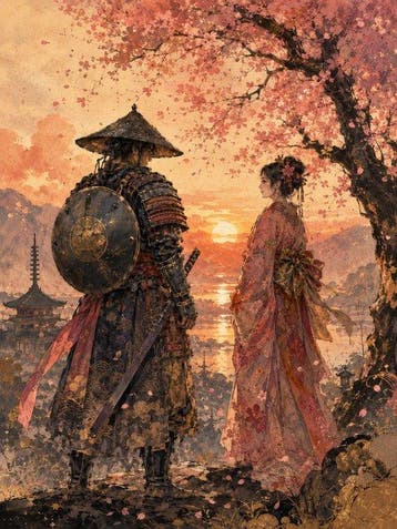 Where Two Hearts Meet at Dusk - XL - 60x80cm - 1/1 Limited