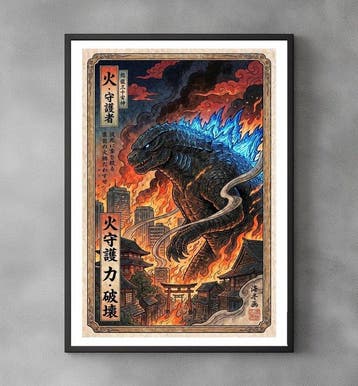 Gozilla - The Atomic King - Godzilla - Pop Art - Signed and, Nieuw