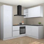 Sneeuwwitte Hoogglans greeploze keuken Calcutta 88810, Verzenden, Nieuw