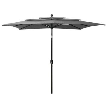 vidaXL Parasol 3-laags met aluminium paal 2,5x2,5 m, Tuin en Terras, Parasols, Verzenden, Nieuw, 2 tot 3 meter