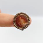 Silk Road, Centraal-Azië Zilver en Agaat Ring met