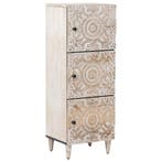 vidaXL Hoge Kast met plank Wit 40 x 33,5 x 110 cm Massief, Huis en Inrichting, Woonaccessoires | Cd- en Dvd-rekken, Verzenden