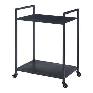 [en.casa] Keukentrolley Lesja 68,5x50x36 cm zwart, Verzenden, Nieuw