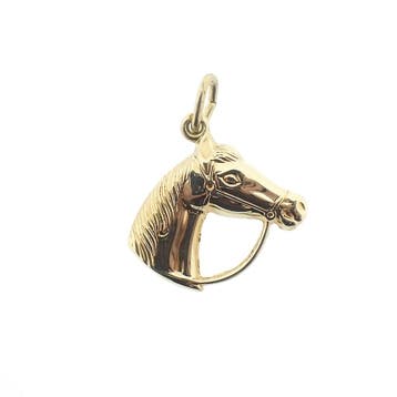 Gouden hanger van een paard (Hanger of bedel), Ophalen of Verzenden, Gebruikt, Goud, Overige merken