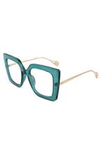 Computerbril Vierkant Groot Blauw Turquoise Montuur Doorzich, Ophalen of Verzenden, Nieuw, Feestartikel, Carnaval