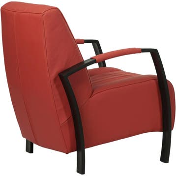 Leren fauteuil Glamour - Toledo Siegelstein (rood), Nieuw, Ophalen of Verzenden, 50 tot 75 cm, Industrieel, Modern, Retro