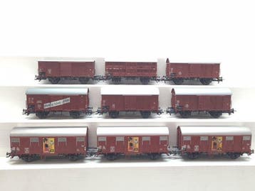 Märklin H0 - Modeltrein goederenwagon (9) - 9x Gesloten, Nieuw