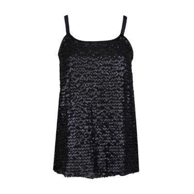 Verysimple • zwarte pailletten top • XS (IT40), Kleding | Dames, Tops, Zwart, Nieuw, Maat 34 (XS) of kleiner, Verzenden