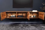 Hangend tv-meubel ALPINE 160cm naturel sheesham massief hout, Ophalen of Verzenden, Nieuw