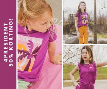 50% korting 4President meisjes outlet zomerkleding, Kinderen en Baby's, Kinderkleding | Maat 104, Meisje, 4President, Nieuw, Ophalen of Verzenden