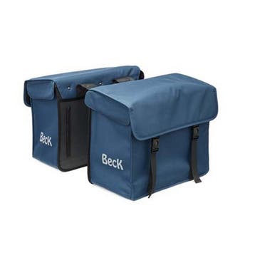 Beck Dubbele Fietstas Canvas Medium Blauw, Verzenden, Nieuw
