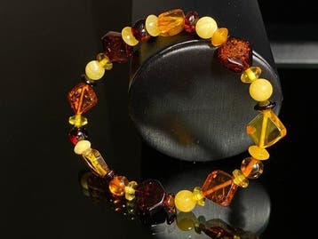 Unieke Baltische barnsteenarmband - Barnsteen (Zonder