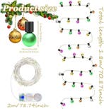 Magische Lichtsnoer 2m – Kleurrijke Mini LED - Kerst, Verzenden, Nieuw