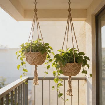 Macramé Plantenhanger - Decoratieve Hangmand voor Binnen & B, Verzenden, Nieuw