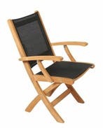 ARC Marine Luxe teak klapstoel zwart, Watersport en Boten, Verzenden, Nieuw