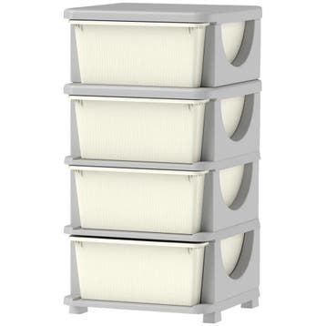 TRUUSK Commode voor Kinderkamer - 4 Niveaus Speelgoedorganiz, Kinderen en Baby's, Verzenden, Nieuw