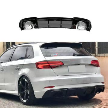 Diffuser With Black Exhaust Tips Voor Audi A3 S Line/S3 8V, Auto-onderdelen, Ophalen of Verzenden, Nieuw