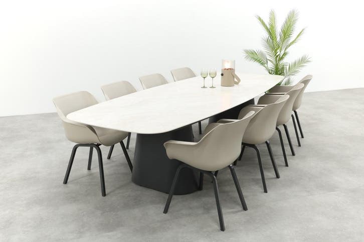 Hartman Sophie/Denver 8-persoons Deens ovale tuinset 320x120, Tuin en Terras, Tuinsets en Loungesets, Tuinset, Nieuw, Kunststof