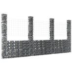 vidaXL Schanskorf U-vormig met 4 palen 380x20x200 cm ijzer, Verzenden, Nieuw, IJzer, 2 meter of meer