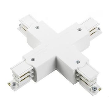 Global 3-Fase-Rail Kruis-verbinder wit, Verzenden, Nieuw, Overige fittingen