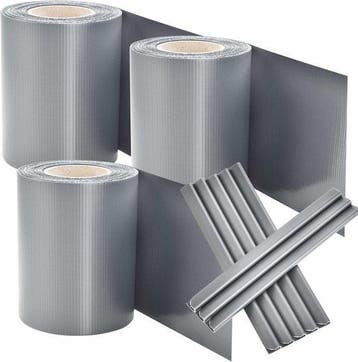 2dekans | PVC Privacystrips - 3 stuks - 35 meter - Grijs -, Ophalen of Verzenden, Zo goed als nieuw, Juskys