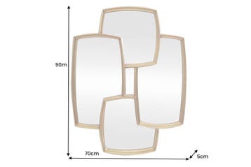 Wandspiegel QUADRA 90 cm goud - 48190, Ophalen of Verzenden, Nieuw