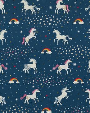 Katoen Half Panama Glow In The Dark Unicorns, Hobby en Vrije tijd, Stoffen en Lappen, Nieuw, Overige kleuren