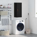 vidaXL Wandkast Zwart Eiken 34,5 x 34 x 90 cm Bewerkt hout, Huis en Inrichting, Kasten | Buffetkasten, Minder dan 50 cm, Verzenden