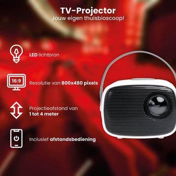 2dekans | QLT TV Projector – Mini Beamer met LED Lichtbron –, Ophalen of Verzenden, Zo goed als nieuw, QLT No Less