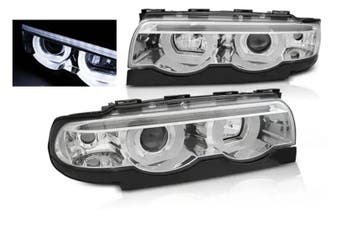 3D LED Angel Eyes koplampen Chrome geschikt voor BMW E38, Verzenden, Nieuw, BMW