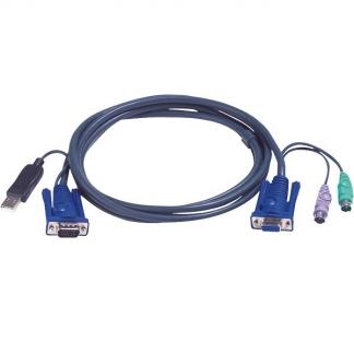 KVM kabel | 1.8 meter (VGA + 2x PS/2 naar VGA + USB A), Verzenden, Nieuw