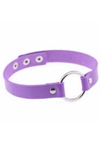 Choker Lila Ring Pu Leer Collar Ketting Halsband Paars Sexy, Kunststof, Verstelbaar, Paars, Nieuw
