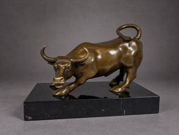 Beeld, Bull of Wall Street - 15.5 cm - Brons