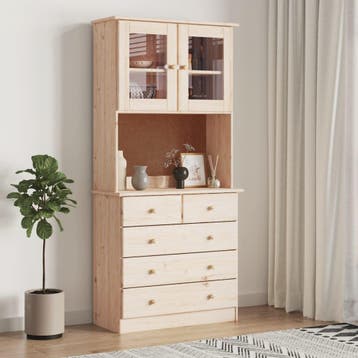 vidaXL buffetkast ALTA 77x35x165 cm massief grenenhout, Minder dan 50 cm, Verzenden, Nieuw, Minder dan 100 cm