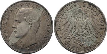 3 Mark 1912 D Bayern Otto 1886-1913, Verzenden
