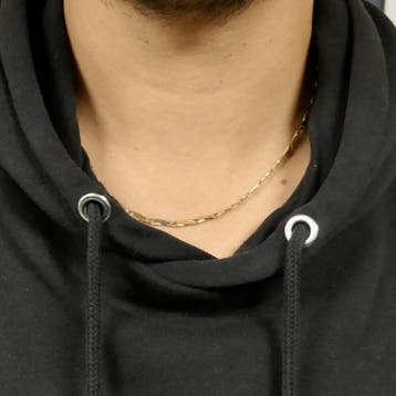 Bicolor gouden infinity schakelketting, Sieraden, Tassen en Uiterlijk, Ophalen of Verzenden, Gebruikt, Goud, Goud