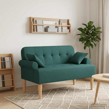 vidaXL Loungebank met knopencomfort Donkergroen 120 x 65 x, Verzenden, Nieuw, Stof, Minder dan 150 cm
