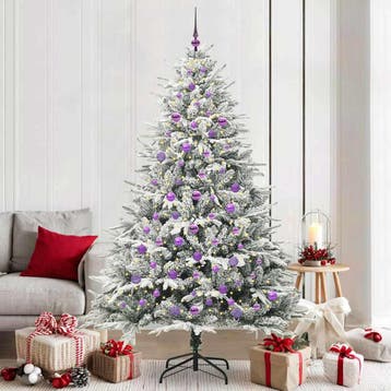 vidaXL Artificial Pre-lit Kerstboom met Ballenset Groen 210, Diversen, Kerst, Verzenden, Nieuw