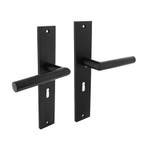 Deurklink Bastian op schild  met sleutelgat 56mm mat zwar..., Ophalen of Verzenden, Nieuw, Overige materialen, Klink of Kruk