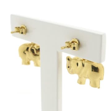 Gouden olifant oorstekers (Oorbellen), Ophalen of Verzenden, Gebruikt, Goud, Goud